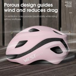 West Biking-Capacete De Ciclismo Aerodinâmico Para Homens E Mulheres, Leve, Moldagem Integrada, Boné De Segurança, MTB, Corrida De Estrada, Capacete De Bicicleta - Image 3
