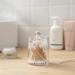 Caixa de armazenamento de cotonete de algodão transparente organizador de maquiagem caixa de armazenamento acrílico cotonete caixa de cosméticos banheiro quarto armazenamento - Image 1