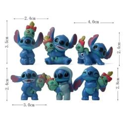 6 pçs lilo & stitch figura dos desenhos animados modelo coleção anime ornamento de mesa decoração do bolo aniversário crianças brinquedos presentes - Image 4
