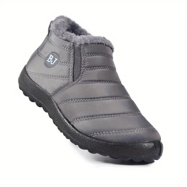 Sapatos Femininos Antiderrapantes Impermeáveis Quentes de Caminhada Cano Baixo