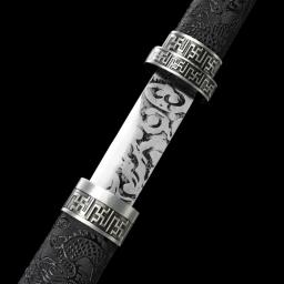 Espadas de batalha de dragão preto chinês lâmina de aço manganês real artesanal tamanho completo pronto para treinamento arma kongfu catana - Image 2