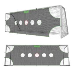 Alvo portátil do tiro do objetivo do futebol, rede do treinamento da precisão do futebol com zonas de pontuação, 5 furos, equipamento da prática dos tiros - Image 1