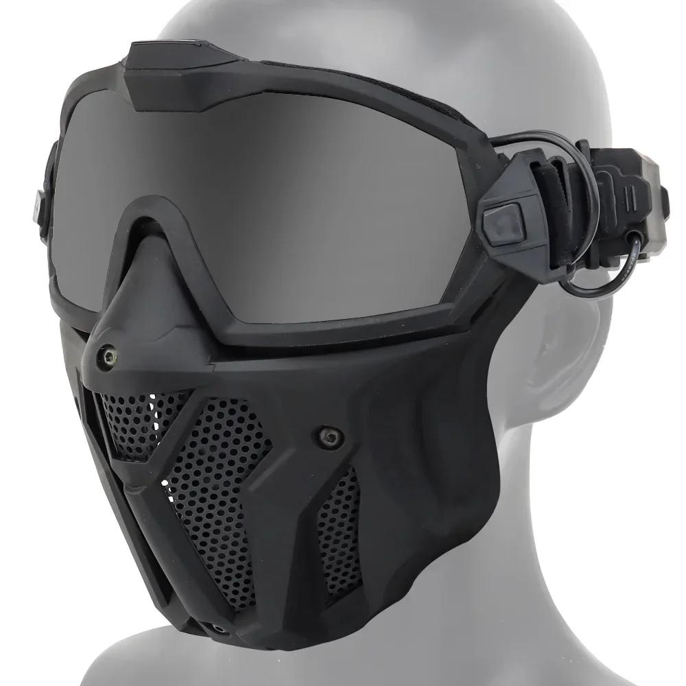 Airsoft paintball máscara facial com ventilador, respirável, anti-fog, proteção facial completa, para festa, cosplay, caça, tiro - Image 1