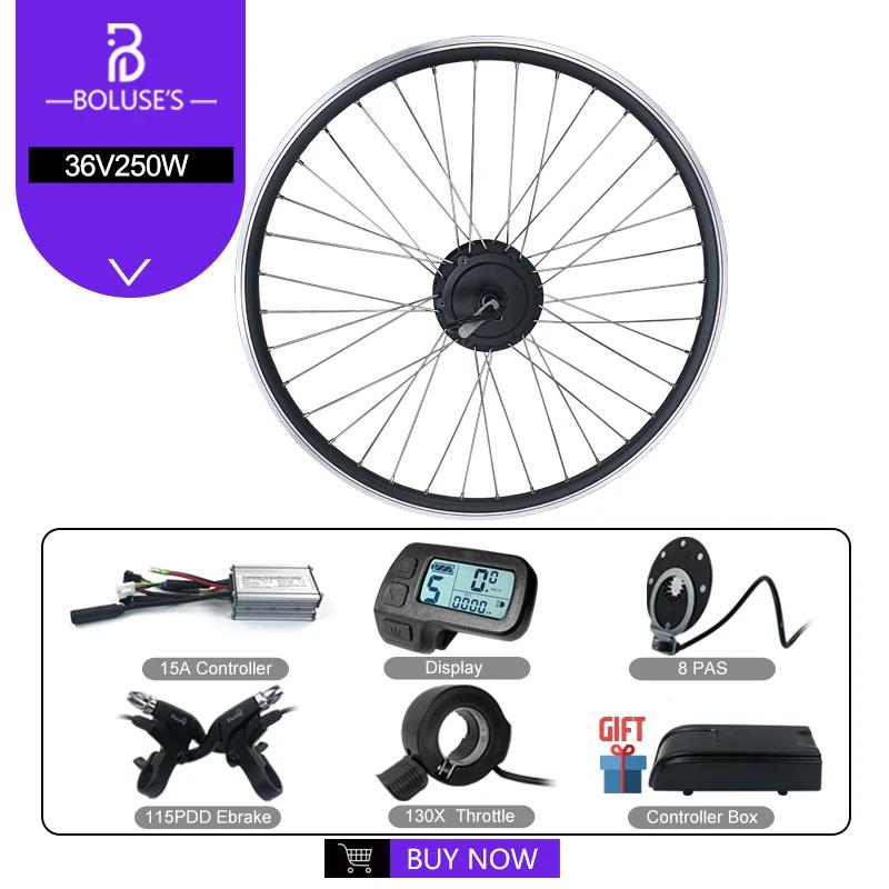Kit de conversão de bicicleta elétrica, roda dianteira e traseira, motor do cubo, bicicleta, 16-29 Polegada, 250W-2000W, 36V, 48V - Image 1