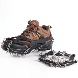 19 dentes escalada crampons tração grampos de aço inoxidável anti-deslizamento apertos sapatos de neve de gelo botas caminhadas acessórios - Image 3
