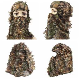 3D Folha Camuflagem Máscara Facial, Caça Capuz Cap, Chapéu Tático do Exército, Turquia Camo Hunter, Ghillie Ternos, Acessórios Airsoft - Image 3