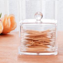 Caixa de armazenamento de cotonete de algodão transparente organizador de maquiagem caixa de armazenamento acrílico cotonete caixa de cosméticos banheiro quarto armazenamento - Image 4