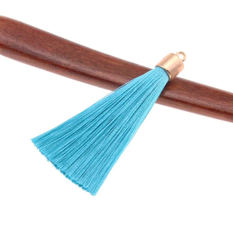 10 pçs de seda borla escova metal bonés borla encantos pingente diy jóias que faz brincos componentes acessórios material decorativo - Image 1