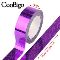 Washi Fita Folha De Laser Glitter Adesivo, Fitas de Mascaramento para Decoração, Scrapbooking, Álbum de Fotos, Papelaria DIY, Material Escolar e Escritório, 5m - Image 2