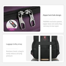 Tigernu moda feminina mochila roxo anti roubo 15.6 polegada portátil mochila feminina à prova dwaterproof água mochila de viagem escola sacos - Image 6