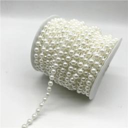 2yards 6mm Half Round Pearl Beads Cadeia Garland Flores Acrílico Beads Para Decoração Do Casamento DIY Jóias Acessórios - Image 2