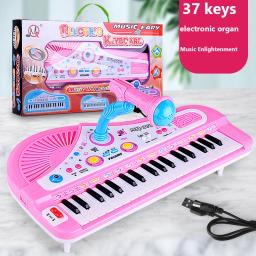 Novo 37 Teclas Teclado Eletrônico Piano para Crianças com Microfone Instrumento Musical Brinquedos Brinquedo Educativo Presente para Crianças Girl Boy - Image 1