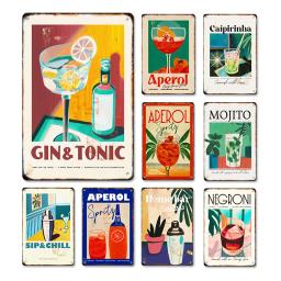 Cocktail Clássico Sinal De Metal Decoração Retro Placa De Placa De Estanho Vintage Cartazes De Parede Cozinha Bar Sala De Café Em Casa Ferro Beber Pintura - Image 1