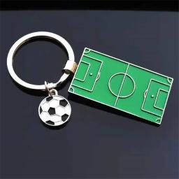 Criativo clássico campo de futebol chaveiro masculino esporte lazer carro chaveiro chave pingente futebol chaveiro saco pingente acessórios - Image 4