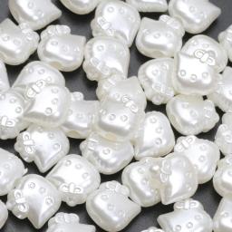 Acrílico imitação de pérolas contas para fazer jóias, 50pcs, 11mm, gato dos desenhos animados, pulseira, colar, acessórios diy - Image 1