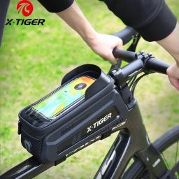 X-TIGER saco de bicicleta quadro tubo frontal saco ciclismo bicicleta à prova dwaterproof água caso telefone titular 8 polegadas touchscreen saco accessorie - Image 1