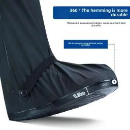 Chuva engrossado bota sapato capa preto à prova dwaterproof água com refletor alta superior antiderrapante sapatos capas de poeira da motocicleta bicicleta capa de chuva - Image 2