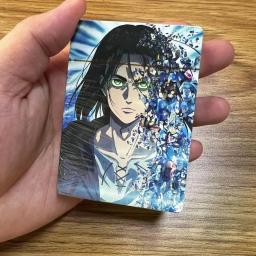 Anime Poker Card Toy, Cartões de Jogo de Tabuleiro, Capa dura, Caixa de Coleção, Ataque Titan, Levi Ackerman, Cosplay, 54pcs - Image 3