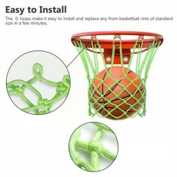 Fluorescente Basquete Net, Acessórios Esportivos Padrão, Aro Noturno, Verde, V2G4 - Image 3
