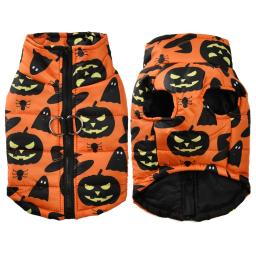 Jaqueta impermeável para animais de estimação, roupas quentes para cachorros, trajes Yorkies, roupas para animais, cães e gatos pequenos, festa abóbora, inverno - Image 2