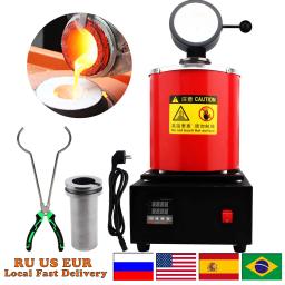 1/2/3kg 1400w 2000f fornalha de fusão elétrica digital com cadinho de grafite para sucata de fusão, prata, ouro, cobre, alumínio 110/220v - Image 1