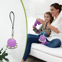 Ferramentas de tricô de madeira com alça de pulso Suporte do fio Carretel de linha de costura DIY Enrolador de bola de lã Suporte de acessórios Rochet - Image 3