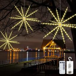 2023 anos novos led fogos de artifício luzes da corda meteoro lâmpada alimentado por bateria para festa de natal casamento decoração interior ao ar livre - Image 3
