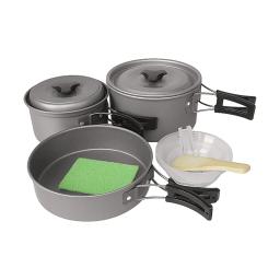 Conjunto de panelas de acampamento com alças dobráveis incluídas, Mesh Carry Bag, Pot and Pan for Camp Backpacking, Outdoor Gear Equipment - Image 6