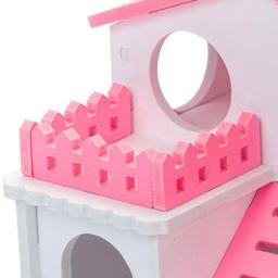 Casa de hamster de madeira para pequenos animais de estimação, esconderijo respirável, lazer duplo seguro, cobaia, cabana viva, brinquedo de treinamento de animais pequenos - Image 5