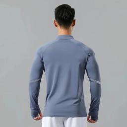 Homens atletismo topos manga longa correndo camisas velocidade esportes ginásio camisas de fitness caras roupas dos homens atleta pista campo singlet - Image 2