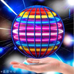 Bola voadora infantil cor controlada manualmente LED globo cósmico 360 °   Bola de suspensão rotativa adequada para brinquedos internos e externos - Image 1