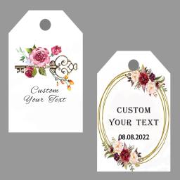 100 pçs etiquetas personalizadas diy artesanal/obrigado você artesanato pendurar tag com corda etiquetas presente embrulho suprimentos favores do casamento - Image 3