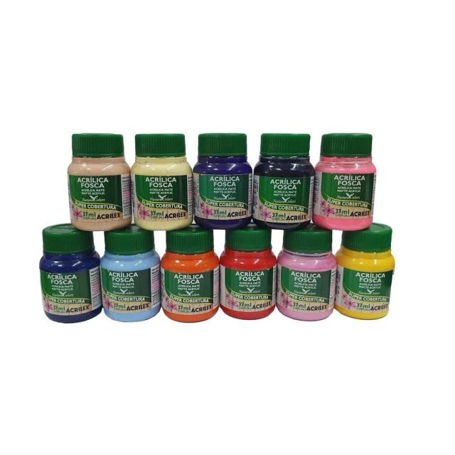 Kit de Tinta Acrílica Fosca para Artesanato 37ml da Acrilex - Escolha suas Cores Preferidas