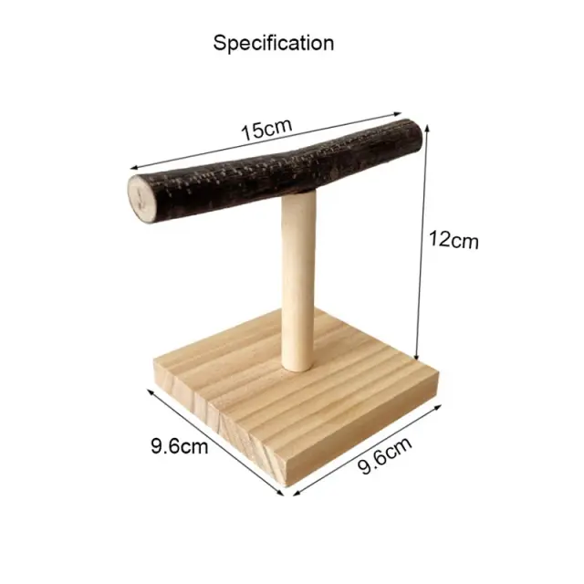 Suporte Natural de Mesa em Madeira Bruta para Animais de Estimação: Poleiros e Brinquedos para Papagaios, Esquilos e Hamsters