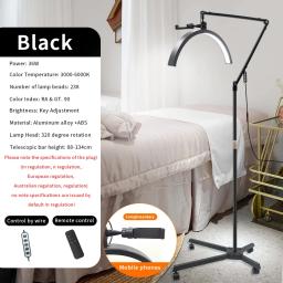 Lâmpada LED meia lua com roda, piso Stand luz, altura ajustável, cílios extensão, tatuagem, skincare, sobrancelha, 20 ", 36W, 2024 - Image 5