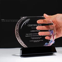 Troféu De Cristal Personalizado, Medalha De Vidros, Cartão De Autorização Criativa High-end, Comenda Lembrança, Prêmio De Empresa - Image 2