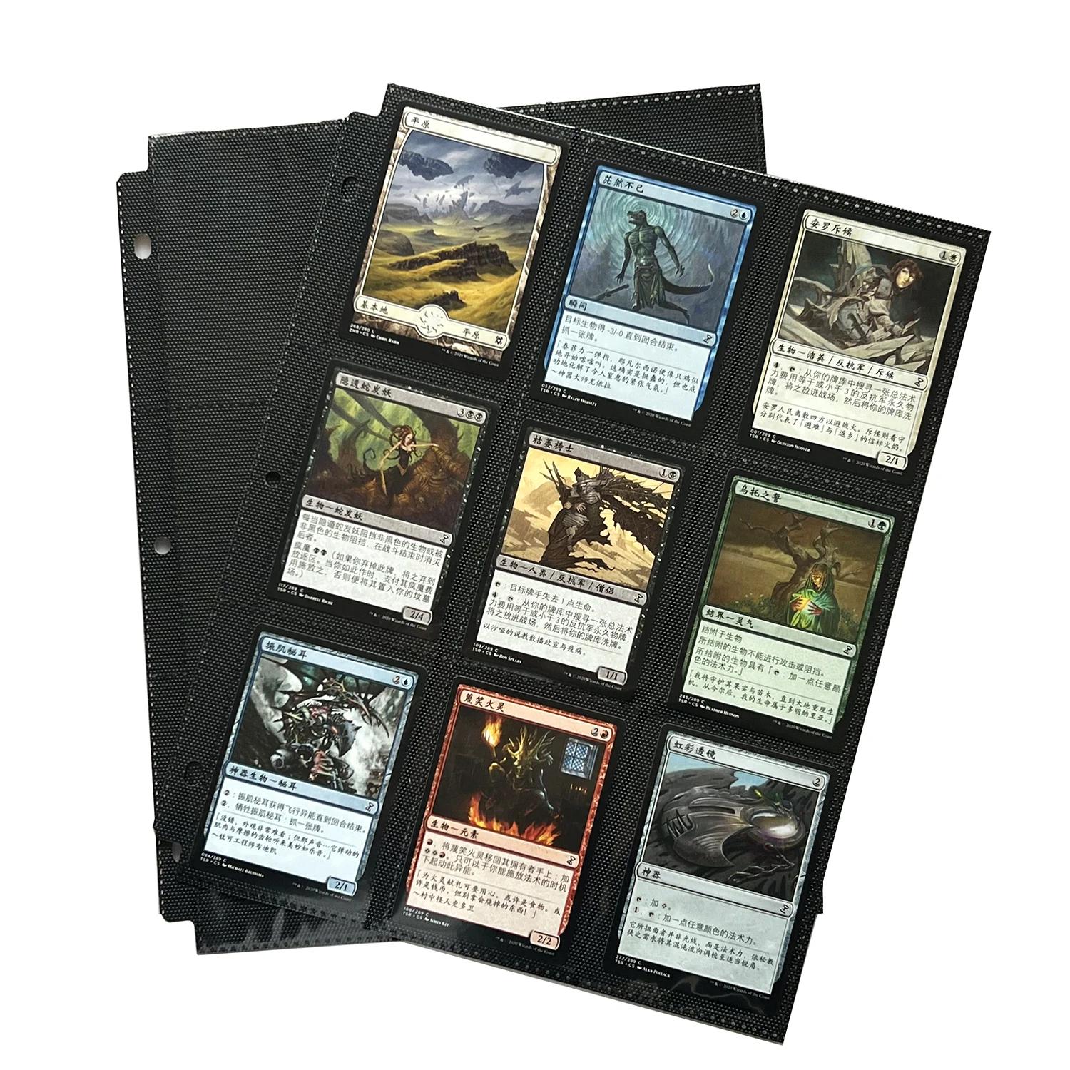 Duplo Side Trading Card Bags, Cartões de beisebol, MTG, Tamanho padrão, Sports Card, 3 Ring Binder, Titular do cartão, Protetor, 9 Bolsos - Image 1
