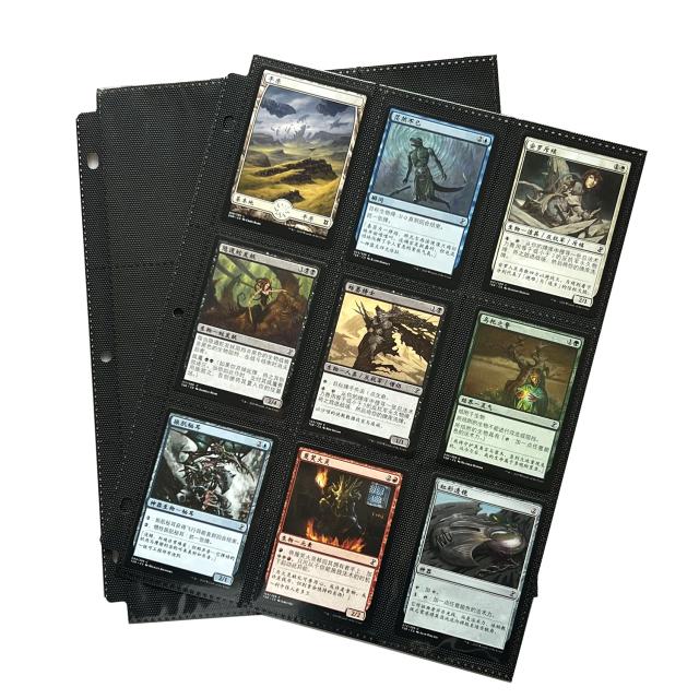 Bolsas Duplas para Cartões de Trading, Protetores de Cartões de Beisebol e MTG, Tamanho Padrão, 3 Anéis, 9 Bolsos para Organização