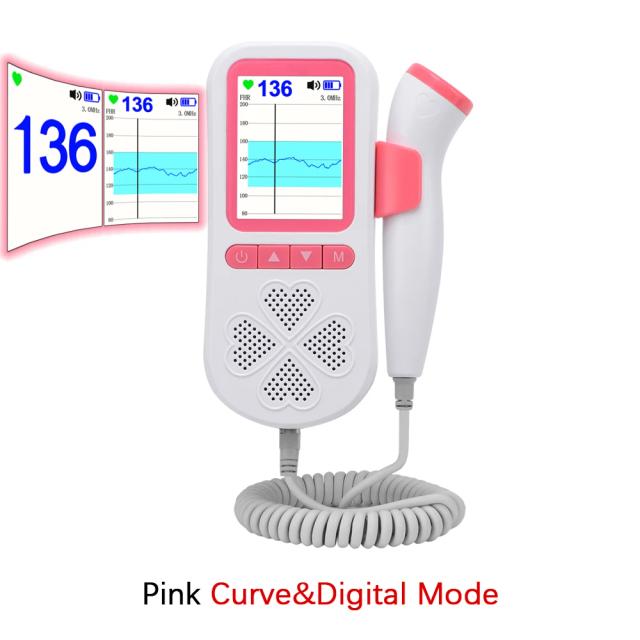 Monitor Fetal Doppler 3.0 MHz com Display LCD: Detector de Frequência Cardíaca Seguro para Grávidas em Casa