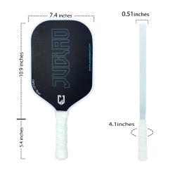 Juciao pickleball paddle superfície de fibra carbono 16mm pickleball paddle leve favo mel núcleo paddle almofada conforto aperto - Image 6