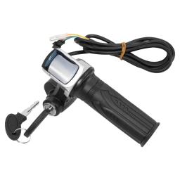 36v 48v 60v bicicleta elétrica aperto do acelerador e-bike guiador com bloqueio ebike scooter acelerador indicador de energia chave display led - Image 3