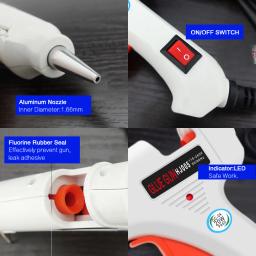 Pistola de cola elétrica com varas, Hot Melt Artesanato Repair Tool, Professional DIY, 6 em 1, 110-240V, 20W, presente, frete grátis - Image 5