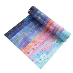 Série Star Fita Bronzing e Papel, DIY Artesanal, Adesivos Decorativos para Tenda, Fita Criativa, 12 Rolos por Conjunto - Image 2