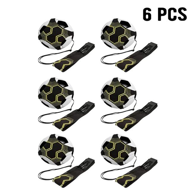 Treinador de Chute de Futebol com Cinto Ajustável e Corda Elástica - Equipamentos de Prática para Crianças (Conjuntos de 2, 4 ou 6 Peças)