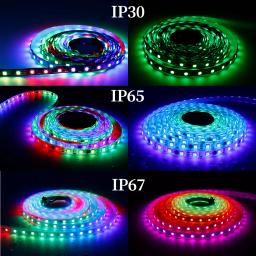 Luzes de tira led ws2811 direcionáveis, 30/48/60/144 pixels/leds/m 5050rgb, tiras de luz coloridas com 28 teclas, controlador de música led 12v - Image 4