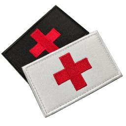 Remendo do bordado do relevo médico, mini emblema da cruz vermelha, laço do gancho, etiqueta do pvc, remendo reflexivo do IR, emblema da moral dos primeiros socorros, atacado - Image 4