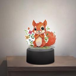 Bonito animal diamante pintura lâmpada led com ferramentas, abajur, bricolage, quarto, sala de estar, casa, escritório - Image 3
