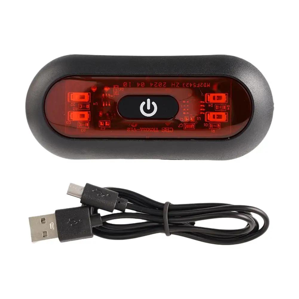Luz de advertência da motocicleta capacete led luzes inteligentes noite ciclismo sinal segurança universal capacete da bicicleta lanterna traseira acessórios - Image 1