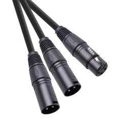 0.5m 3 pinos xlr 1 fêmea para 2 macho cabo de extensão áudio mic y cabo divisor áudio para misturador gravador xlr 3 pinos fêmea - Image 5