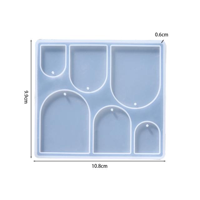 Molde de Silicone Geométrico Versátil para Criar Jóias Personalizadas, Pingentes de Resina, Brincos, Chaveiros e Colares Decorativos DIY